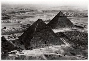 Aerial View of the Pyramids of Giza, Egypt, from a Zeppelin, 1931 1933