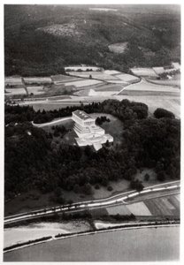 Aerial View of the Walhalla Temple, near Regensburg, Germany, from a Zeppelin, c1931 by Unbekannt