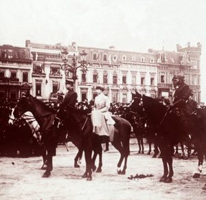 Albert I and Elisabeth of Bavaria at Liège, Belgium, c1914-c1918