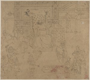 Album of Daoist and Buddhist Themes: Kings of Hell: Leaf 34, 1200s