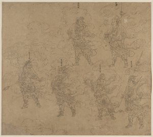 Album of Daoist and Buddhist Themes: Procession of Daoist Deities: Leaf 14
