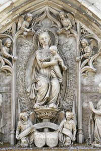 Amboise castle chapel tympanum: Virgin and child, Amboise, France by Unbekannt