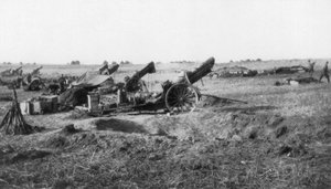 American 155th Artillery Battery, South of Soissons, France, 18 July 1918