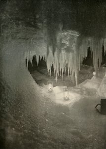 An Ice Cavern in the Winter. Photographed by the Light of Hurricane Lamps by Unbekannt