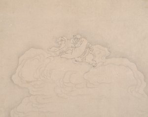 An Immortal on a Cloud with a Pair of Peaches by Unbekannt