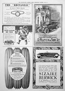An advertising page in the Illustrated London News, Christmas, 1916