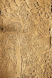 Angkor Wat, Carved Detail on Wall Tree by Unbekannt