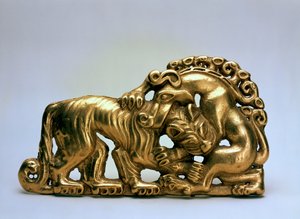 Animals Fighting Belt Buckle