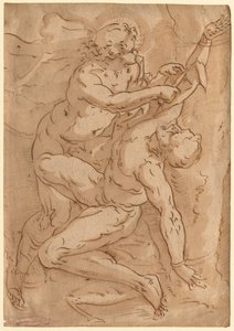 Apollo Flaying Marsyas (recto) Two Sketches of a Mother and Child (verso) by Unbekannt