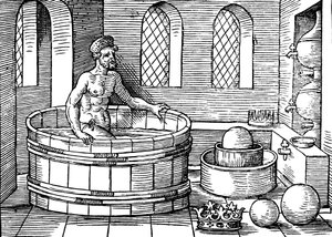 Archimedes, Ancient Greek Mathematician and Inventor, in His Bath by Unbekannt