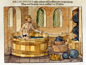 Archimedes in his bath by Unbekannt
