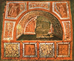 Arcosolium in the Catacomb of Domitilla on the Via Ardeatina, Rome, Italy by Unbekannt