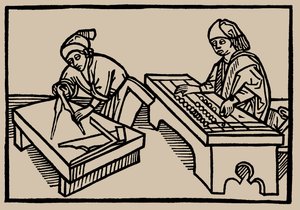 Arithmetic and Geometry. From Speculum Vitae Humanae by Rodericus Zamorensis, 1479 by Unbekannt