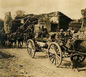 Artillery Passing Through Beauzée, Northern France