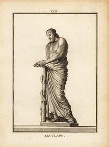 Asclepius, Greek god of medicine with serpent-entwined staff