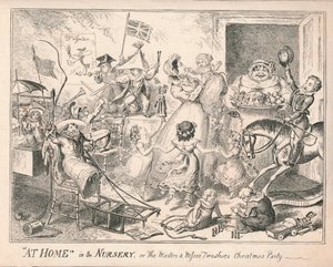 At Home in the Nursery, or The Masters and Misses Two Shoes Christmas Party, 1835 by Unbekannt
