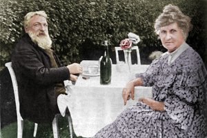 Rodin and His Wife in Their Garden at Meudon, c1925