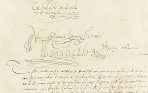 Autograph Letter by Queen Elizabeth I to Mary, Queen of Scots, 1584 by Unbekannt