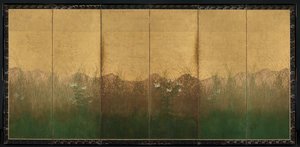Autumn Evening with Full Moon on Musashino Plain, Early 1600s by Unbekannt