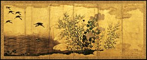 Autumn Landscape with Wild Geese