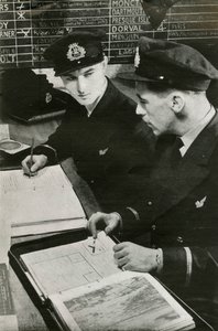 BOAC Navigation Officers Drawing Up a Flight Plan, World War II by Unbekannt