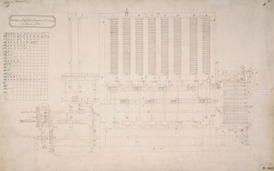Babbage Engines, Side View Drawing of Difference Engine No 2 by Unbekannt