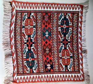 Bag face with soumak brocading, Caucasus