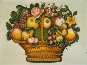 Basket of Fruit with Flowers by Unbekannt