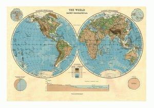 Bathy-Orographical Map of the World, c1920s by Unbekannt