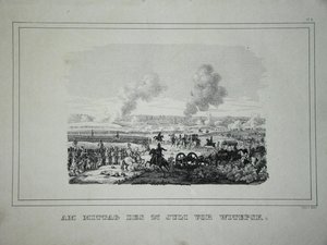 Battle between Russian troops and French cavalry near Ostrovno by Unbekannt