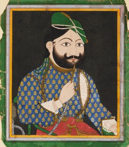 Bearded Man Wearing a Green Turban