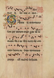 Bifolium with Foliated Initial C, from a Gradual, Italian, Second Half 15th Century by Unbekannt