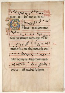 Bifolium with Foliated Initial C, from a Gradual, second half 15th century
