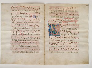 Bifolium with Initial L, from an Antiphonary, Italian, 14th Century by Unbekannt