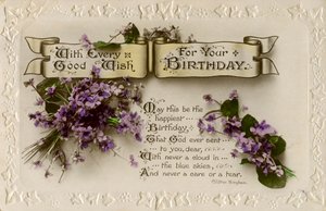 Birthday postcard by Unbekannt