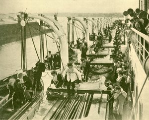 Boat Drill Aboard the Aquitania