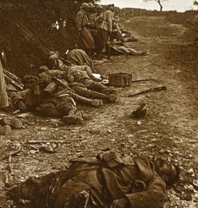 Bodies after the taking of Courcelles, northern France