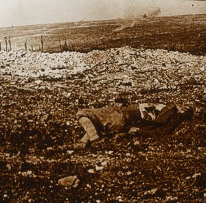 Body with Barrage Fire in the Distance, c1914-c1918