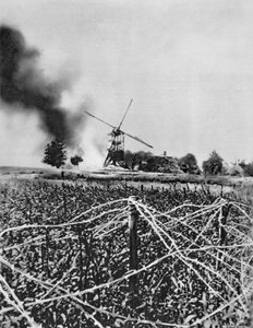 Bombardment of a Windmill with Incendiary Shells, Artois, France, World War I by Unbekannt
