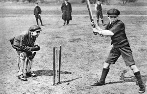 Boys Playing Cricket in Parliament Hill Fields, London, 1926-1927