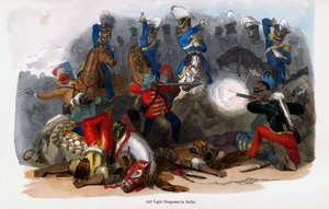 British 3rd Light Dragoons in action in India by Unbekannt
