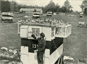 British Army Carrier Pigeons in France: Horse-Drawn Lofts by Unbekannt