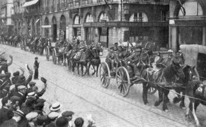 British Horse Drawn Artillery in Rouen, France