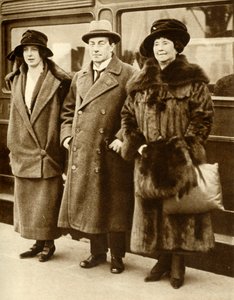 British Prime Minister Stanley Baldwin with his wife and daughter, London, 27 January 1923