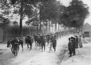 British cavalry lancers, France, 1914