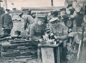British Engineers with the Expeditionary Force Making Hand Grenades Out of Tobacco Tins by Unbekannt