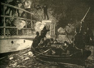 British Forces Capturing the Canadian Rebel Ship Caroline on the Niagara River by Unbekannt