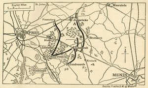 British positions before the First Battle of Ypres, First World War by Unbekannt