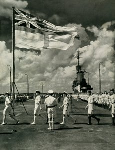 British sailors on the deck of an aircraft carrier, Second World War by Unbekannt