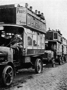 British Troops Being Moved to a Fresh Part of the Line by Motor Buses by Unbekannt